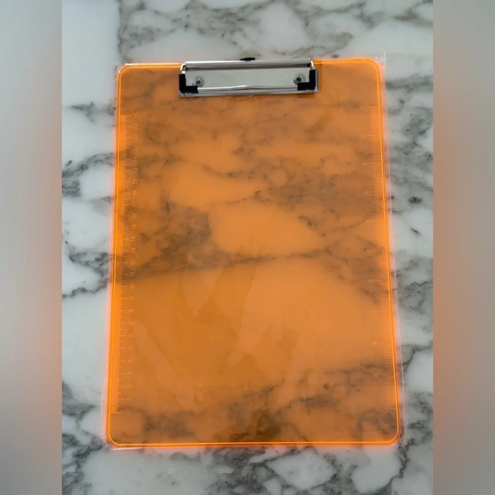 NWT Full-Size Neon Marble Clipboards | Set of 3 | Green, Yellow, Orange
